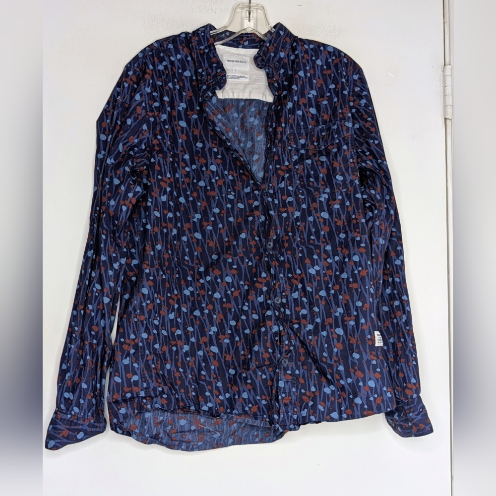 NORSE PROJECTS • ANTON SHIRT BRANCH CAMO DARK INDIGO